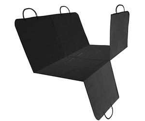 Nobleza Funda Coche Perro Impermeable, Protector de Asiento Trasero con Cremallera Central (Se Divide en 2), Resistente y Antideslizante, Universal para SUV y Viaje, 147 x145 cm - Negro