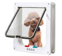 Nobleza - Gatera para Gato, Puerta para Gato con Cierre Magnético de 4 vías, Puerta para Mascotas para Gatos y Perros Pequeños, Puerta para Gatos con Cristal Transparente(Blanco, XL)