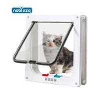 Nobleza Gatera para Gatos, Puerta para Gato con Cierre Magnético de 4 vías, Puerta para Mascotas para Gatos y Perros pequeños, Puerta para Gatos con Cristal Transparente White XL