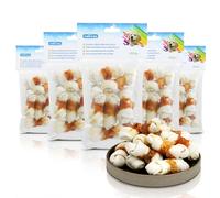 Nobleza- Hueso para Masticar con diseño de Pollo para Perros, Pollo Envuelto Rawhide Huesos con Nudos, Materias Primas Naturales Seleccionadas