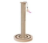 Nobleza Interactivos Poste Rascador para Gatos, Árbol rascador de Madera, Juguete Interactivo para Gatos Brown 30*30*55cm