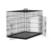 Nobleza - Jaula Metálica para Perros, 107x69x75.5cm,Jaula para Mascotas con 2 Puertas, Bandeja Base de Plástico Resistente a la Masticación y Asa de