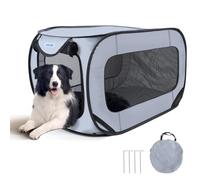 Nobleza Jaula Portátil para Perros Gatos en el Coche, Parque Plegable para Perros, Parque para Mascotas de Tela Oxford Impermeable Bañado en Plata 210D, Apto para Interior y Exterior, 93 * 54 * 54 cm