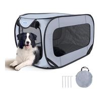 Nobleza Jaula Portátil para Perros Gatos en el Coche, Parque Plegable para Perros, Parque para Mascotas de Tela Oxford Impermeable Bañado en Plata