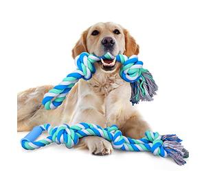 Nobleza Juguetes de Cuerda para Perros 2 Pack, Juguete para Masticar con 5+2 Nudos para los Que mastican con agresividad, Cuerdas XL de 70+50cm para Perros Grandes y Fuertes