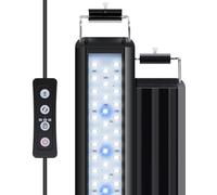 Nobleza - Luz de Acuario, 10W Peces Tanque Lámpara Iluminación de Plantado de Pecera, 3 Colores,Temporizador Ajustable, 10 Niveles de Brillo para Tanque de 42-62cm