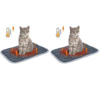 Nobleza Manta Autocalentable Perro, Almohadilla Térmica para Gatos & Perros, Lavable Esterilla Cálida para Mascotas, Gato Cama Plegable Antideslizante Self Heating Pad, S 40x50cm (Paquete de 2)
