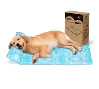 Nobleza Manta Cama Refrescante para Perros y Gatos, Alfombra Refrescante Perro Diseño con 6cm Almohada Cervical Añadida, Gel No Tóxico y Auto-Refrescante, Tela Oxford 300D Resistente, 132x80cm