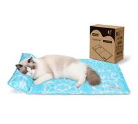 Nobleza Manta Cama Refrescante para Perros y Gatos, Alfombra Refrescante Perro Diseño con 6cm Almohada Cervical Añadida, Gel No Tóxico y Auto-Refrescante, Tela Oxford 300D Resistente, 62x40cm
