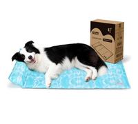 Nobleza Manta Cama Refrescante para Perros y Gatos, Alfombra Refrescante Perro Diseño con 6cm Almohada Cervical Añadida, Gel No Tóxico y Auto-Refrescante, Tela Oxford 300D Resistente, 122x70cm