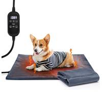 Nobleza Manta Eléctrica para Gatos y Perro, Almohadilla Térmica para Mascotas con Temporizador y Temperatura Ajustables, Almohadilla Calefactora Calefacción con 2 Fundas Cortas de Felpa, 70 * 40 cm