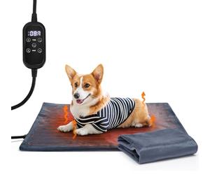 Nobleza Manta Eléctrica para Gatos y Perro, Almohadilla Térmica para Mascotas con Temporizador y Temperatura Ajustables, Almohadilla Calefactora Calefacción con 2 Fundas Cortas de Felpa, 70 * 40 cm