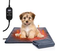 Nobleza Manta Eléctrica para Gatos y Perro Pequeños, Almohadilla Térmica para Mascotas con Temporizador y Temperatura Ajustables, Almohadilla Calefactora con 2 Fundas Cortas de Felpa, 45 * 45 cm