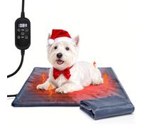 Nobleza Manta Eléctrica para Gatos y Perros Pequeños, Almohadilla Térmica con Temporizador y Temperatura Ajustable, Cama Calefactora con 2 Fundas de Felpa Corta, 45×45 cm