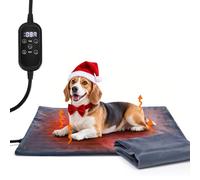 Nobleza Manta Eléctrica para Gatos y Perros Pequeños, Almohadilla Térmica con Temporizador y Temperatura Ajustable, Cama Calefactora con 2 Fundas de Felpa Corta, 70×40 cm