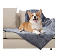 Nobleza Manta Impermeable para Perros, L 127 x 100cm Suave y Reversible para Sofá y Cama, Lavable a Máquina a Prueba de Fugas, Tamaño Mediano para Mascotas, Gris