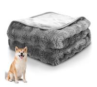 Nobleza Manta Impermeable Perro, Manta Suave de Felpa para Perros, Gatos, L 120 x 100 cm, Reversible, Lavable Mascotas de Fugas para Sofá y Cama, Gris
