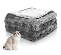 Nobleza Manta Impermeable Perro, Manta Suave de Felpa para Perros, Gatos, M 100 x 80 cm, Reversible, Lavable Mascotas de Fugas para Sofá y Cama, Gris