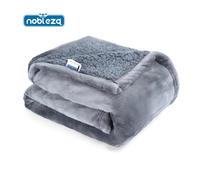 Nobleza Manta Impermeable Perro Suave y Esponjosa Manta Mascota, Manta Lavable de Felpa a Prueba de Fugas para Sofá y Cama Gris 100×75cm