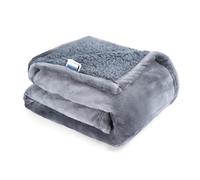 Nobleza Manta Impermeable Perro, XL 152 x 127cm Suave y Esponjosa Manta Mascota, Manta Lavable de Felpa a Prueba de Fugas para Sofá y Cama, Reversible, Gris