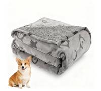 Nobleza Manta Perro, Manta Impermeable para Perros Pequeños y Gatos, 100 x 75cm, Vellón y Franela, Reversible, Protección para Sofá, Cama, Lavable a Máquina, Gris