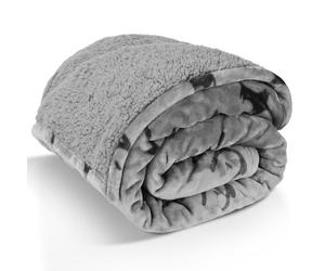 Nobleza Manta Suave de Felpa para Cama, Manta Impermeable XXL 203 x 152cm, Suave, Cálida y Gris Claro, Manta para Sofá, Manta de Salón o Manta Decorativa para el Invierno
