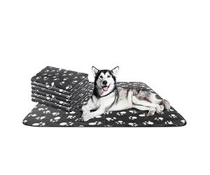 Nobleza - Manta Suave de Felpa para Perros, Gatos y Otras Mascotas. Lavable. 6 Unidades. Color Negro, 160 * 100 cm
