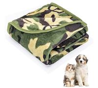Nobleza Manta Suave de Felpa para Perros, Manta Suave y Cálida para Perros Gatos y Otras Mascotas, Lavable, Manta Cama y Sofá para Perro, Verde Camuflado 80 * 80 cm