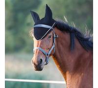 Nobleza - Máscara Antimoscas para Caballos con Orejeras, Transpirable y Ligera, Protección contra Mosquitos y Insectos, Color Azul