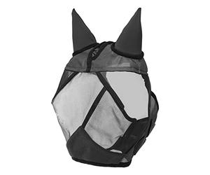 Nobleza - Máscara de Mosca con Orejas, Máscara de Caballo Transpirable Anti Mosquito, Color Negro