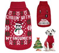 Nobleza Navidad Jersey para Perro Gato, Jersey de Navidad Suéter para Mascotas, Ropa para Gatos Perros Pequeños y Medianos Invierno Cálido (Rojo, L)