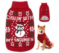 Nobleza Navidad Jersey para Perro Gato, Jersey de Navidad Suéter para Mascotas, Ropa para Gatos Perros Pequeños y Medianos Invierno Cálido (Rojo, XL)
