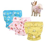 Nobleza Pack de 3 Pañales Lavables para Perros, Bragas Reutilizables para Perras en Celo, Pantalón Sanitario Menstruales para Perro Hembra, Altamente