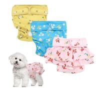 Nobleza Pack de 3 Pañales Lavables para Perros, Bragas Reutilizables para Perras en Celo, Pantalón Sanitario Menstruales para Perro Hembra, Altamente Absorbentes, XS, Cintura 20-30cm