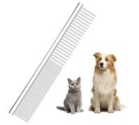 Nobleza Peines para Perros Gatos,2 en 1 Acero Inoxidable Grooming Peine Profesional para Perros Mascotas Peine de Dientes Redondeados(17 x 2.9cm)