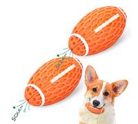 Nobleza Pelota para Perros con Sonido, 2 Unidades Juguete Interactivo, Squeak Rugby, Masticar, Caucho Natural, L10.3*W5.6CM