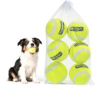 Nobleza Pelota Perro, 6 Pack Interactiva Pelotas Tenis para Perros, Caucho Natural, Juguetes para Perros Duradera y Elástica para Pequeños y Medianos, 6.35cm