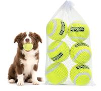 Nobleza Pelota Perro, 6 Pack Tenis para Perros Interactiva Pelotas, Pelota de Caucho Natural, Duradera y Elástica para Pequeños y Medianos, 6.35cm
