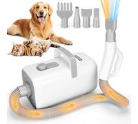 Nobleza Pet Blower Secador para Perros Profesional 2000W, Secador de Pelo para Mascotas con 4 Boquillas, 3 Velocidades y Temperatura Ajustable, Manguera Extensible 2M, Ideal para Peluquerías y Hogares