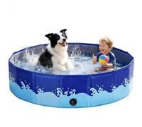 Nobleza Piscina para Perros Plegable, Bañera para Mascotas Antideslizante y Resistente a Arañazos, Piscina Infantil de Verano para Jardín y Exterior, 120 * 30cm