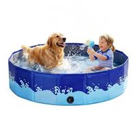 Nobleza Piscina para Perros Plegable, Bañera para Mascotas Antideslizante y Resistente a Arañazos, Piscina Infantil de Verano para Jardín y Exterior, 160 * 30cm
