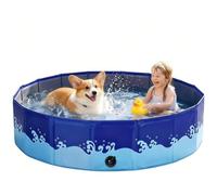 Nobleza Piscina para Perros Plegable, Bañera para Mascotas Antideslizante y Resistente a Arañazos, Piscina Infantil de Verano para Jardín y Exterior, 80 * 20cm