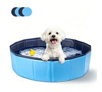 Nobleza Piscina Plegable para Perros 160x30 cm - Bañera Antideslizante con Paneles de PP Rígido - Ideal para Mascotas Grandes - Azul