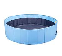 Nobleza Piscina Plegable para Perros con Aspersor - 2-en-1 Alberca & Alfombra de Agua para Niños y Perros - PVC Antideslizante con Válvula de Drenaje - 3 Tamaños (D160 x H30 cm)