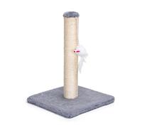 Nobleza - Poste Rascador para Gatos y Gatitos, Árbol Rascador de Sisal Natural con Juguete de Ratón, Protector de Muebles, Base Cuadrada de Felpa Suave, Pequeño, Gris (25x25x35 cm)