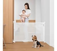 Nobleza - Puerta Seguridad Bebé Extensibles, Barrera Seguridad Nños y Perros 0-180cm, Apertura con Una Mano, Ideal para Escaleras, Puertas, Interior y Exterior, Blanco