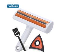 Nobleza Quita pelos y Rodillo Mascota Juego, Cepillo Quita Pelos para Gatos y Perros, Reutilizable Quitapelos Mascotas para Alfombras, Ropa y Sofá BLANCO