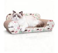 Nobleza - Rascador para Gatos, Cartón Ondulado Resistente, Doble Cara, Reciclable con Hierba Gatera, 54*26*20cm, Sofá Rascador para Gatos de Interior