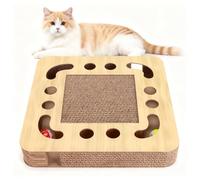Nobleza - Rascador para Gatos, Cartón Ondulado Resistente, Rascador Durable de Doble Cara para Gatos de Interior, Reciclable con Hierba Gatera, 33 * 33 * 5cm, Cuadrado 2 en 1