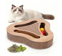 Nobleza - Rascador para Gatos, Cartón Ondulado Resistente, Rascador Durable de Doble Cara para Gatos de Interior, Reciclable con Hierba Gatera, 33 * 31.5 * 5.5cm, Triangular 2 en 1